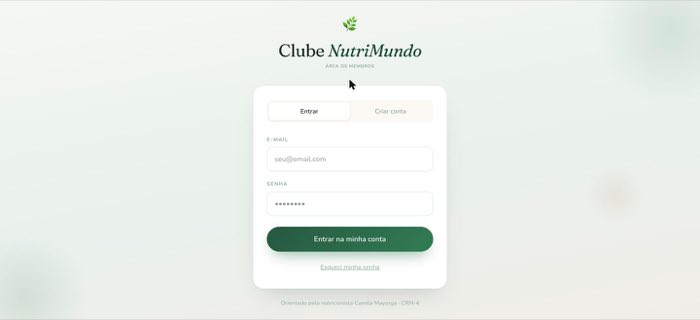 Clube NutriMundo — captura de tela